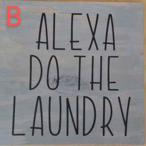 NEW ALEXA do the LAUNDRY 12"x12" distressed gray wooden signs farmhouse homemade - Picture 1 of 2